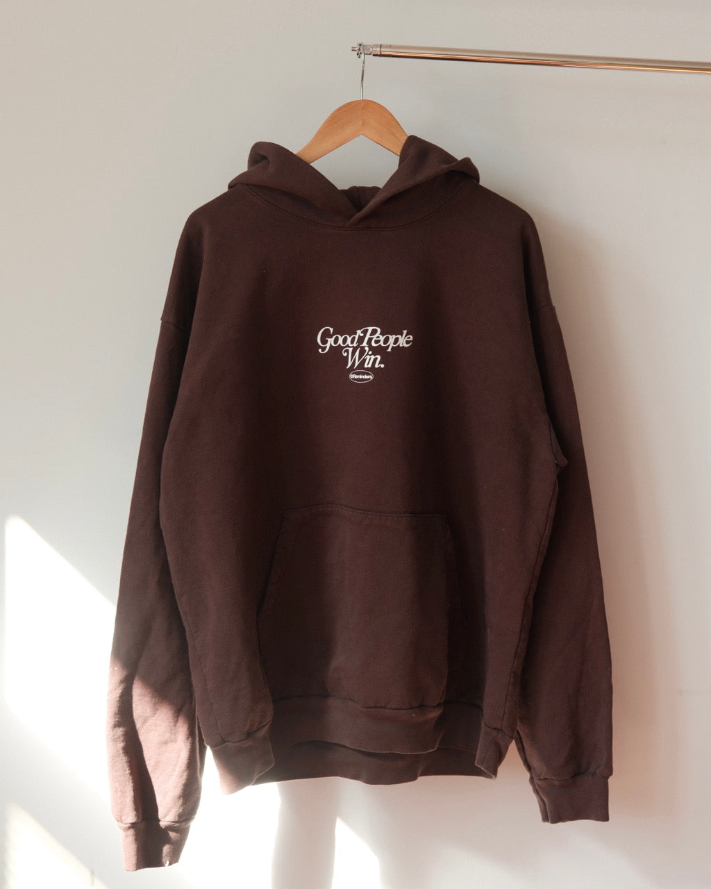 Good People Win Hoodie - Dark Brown