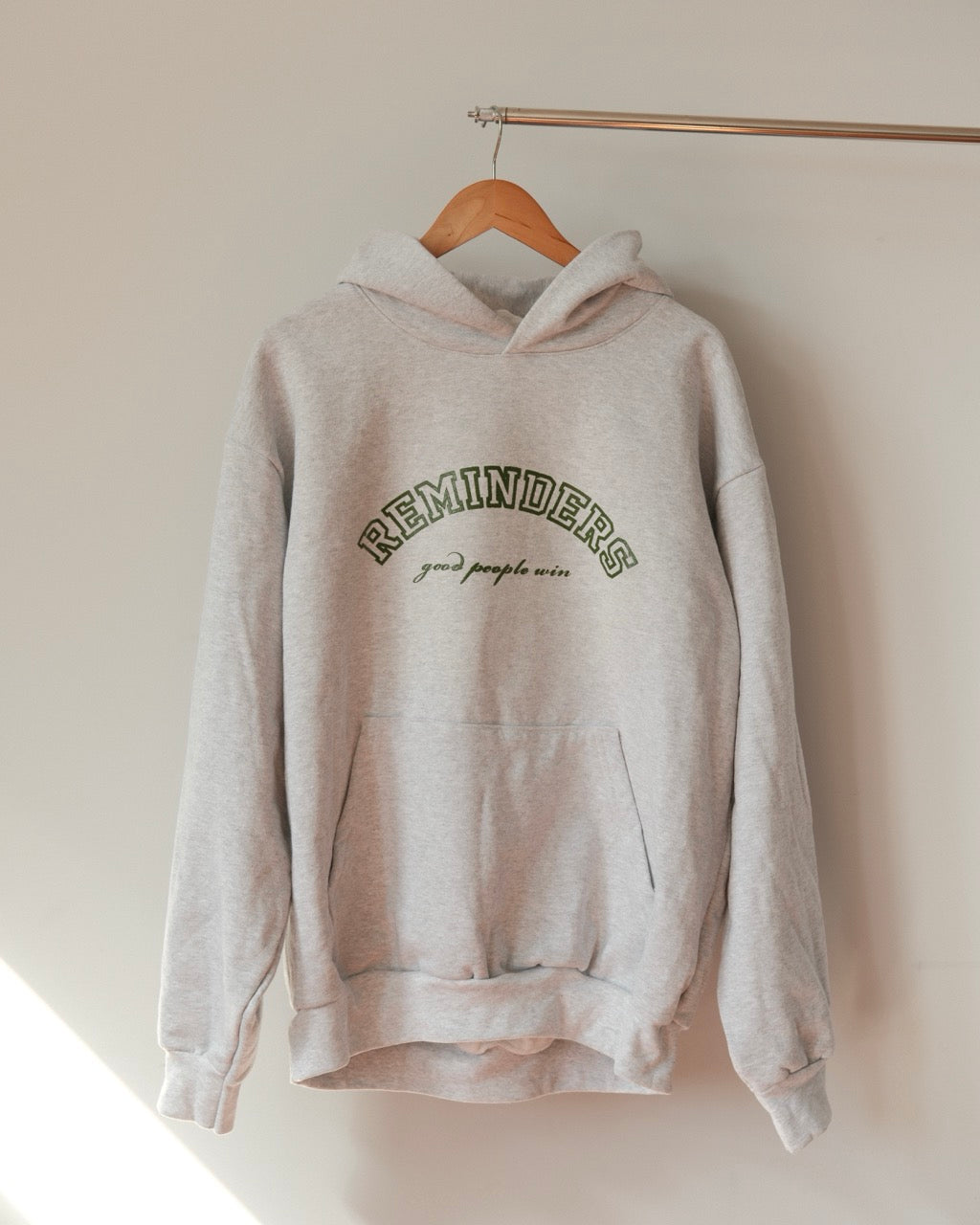 Good People Win Hoodie - Grey / Green